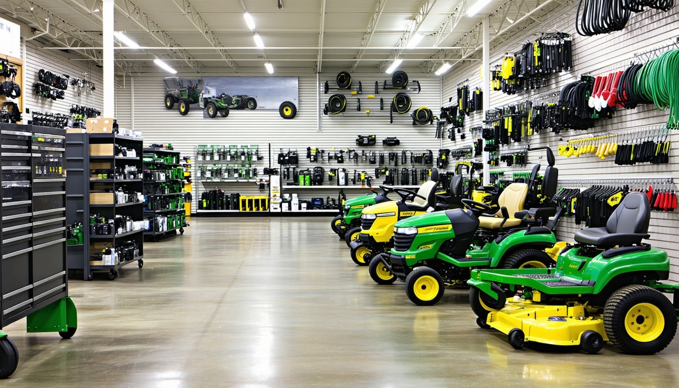 A parts department of an outdoor power equipment d