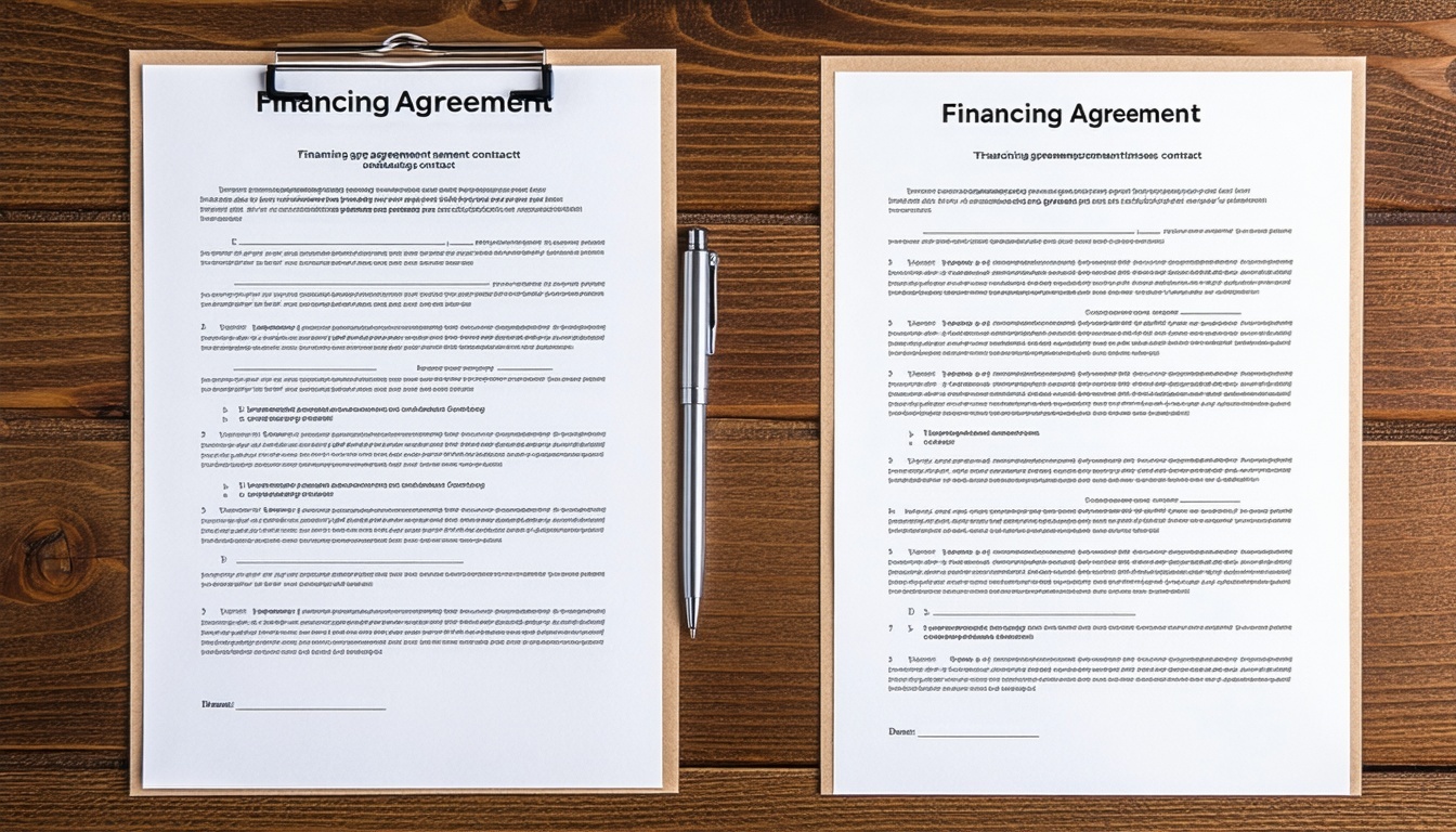Two different financing agreement contracts on a b